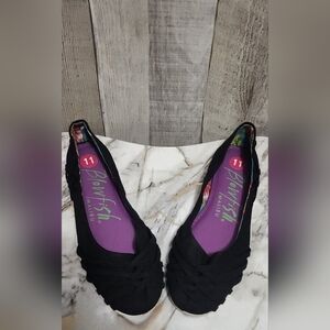 🪻🥿Blowfish Black Flats with Vibrant Purple Insole